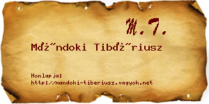 Mándoki Tibériusz névjegykártya